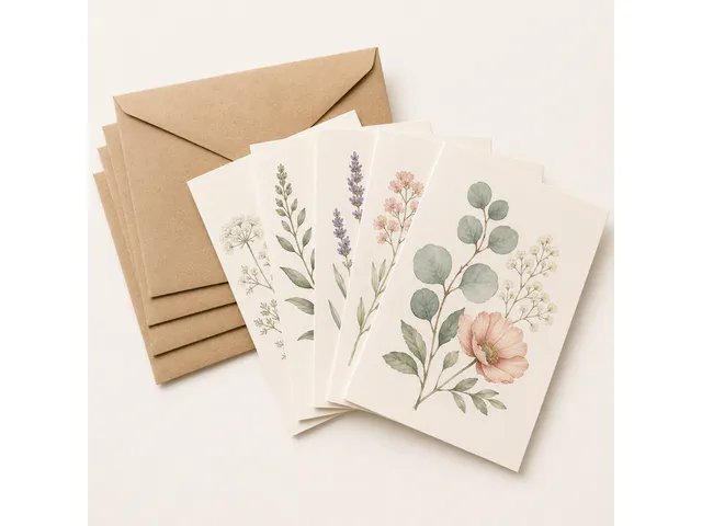 [DEMO] Botanical Greeting Card Set — 6 Pack
