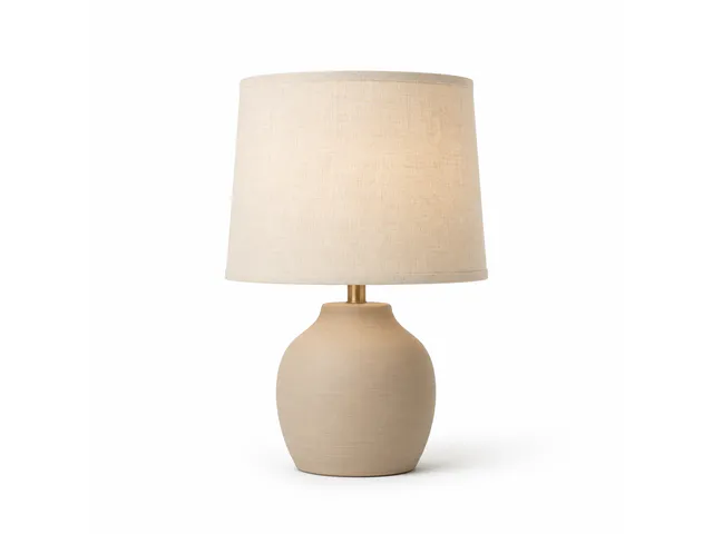 [DEMO] Ceramic Table Lamp — Natural Linen